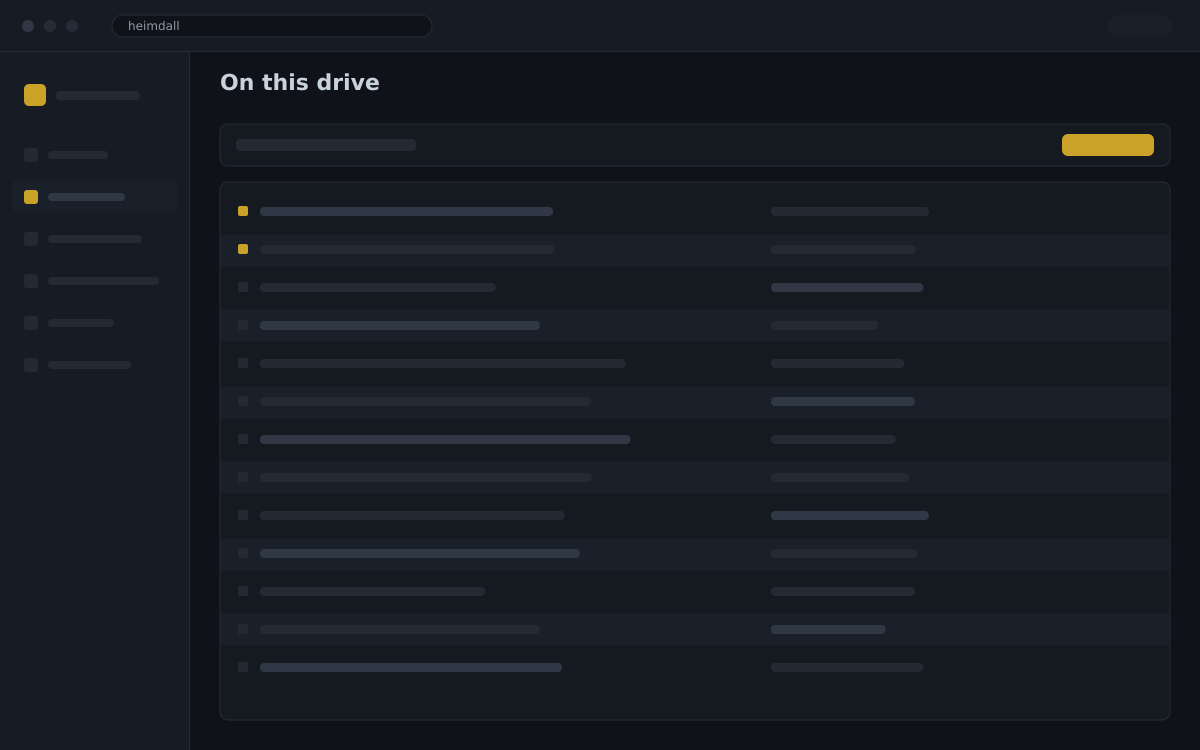 The drive list — what is coming up, in the order you will reach it